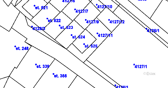 Parcela st. 525 v KÚ Boleradice, Katastrální mapa