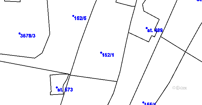 Parcela st. 152/1 v KÚ Boleradice, Katastrální mapa