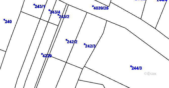 Parcela st. 242/3 v KÚ Boleradice, Katastrální mapa