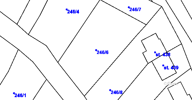 Parcela st. 246/6 v KÚ Boleradice, Katastrální mapa