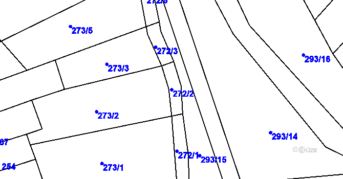 Parcela st. 272/2 v KÚ Boleradice, Katastrální mapa