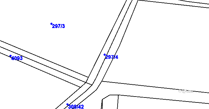 Parcela st. 297/4 v KÚ Boleradice, Katastrální mapa