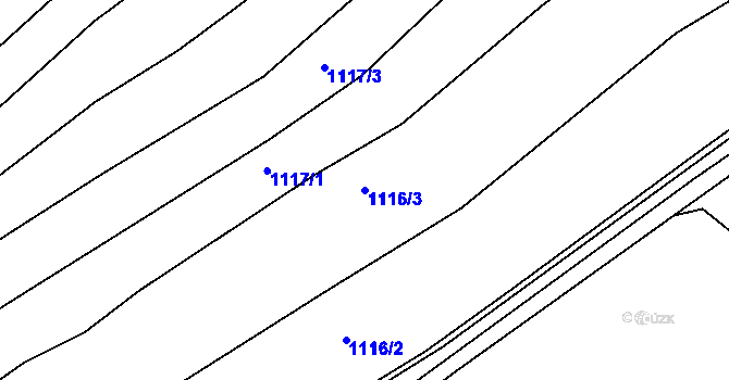 Parcela st. 1116/3 v KÚ Boleradice, Katastrální mapa