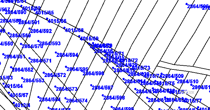 Parcela st. 2864/15 v KÚ Boleradice, Katastrální mapa