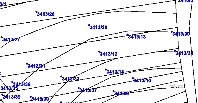 Parcela st. 3413/12 v KÚ Boleradice, Katastrální mapa