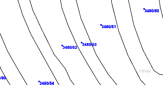 Parcela st. 3480/53 v KÚ Boleradice, Katastrální mapa