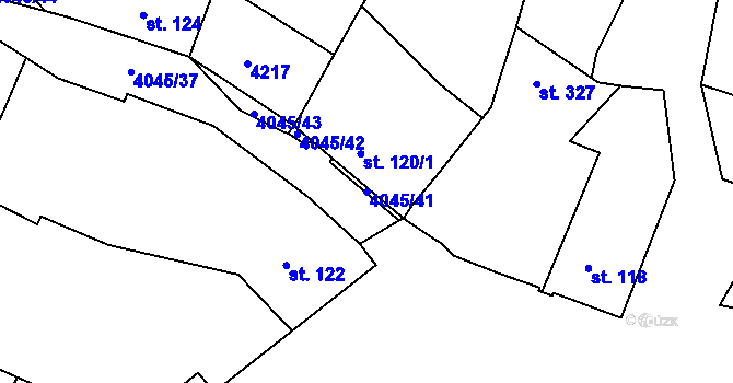 Parcela st. 4045/41 v KÚ Boleradice, Katastrální mapa