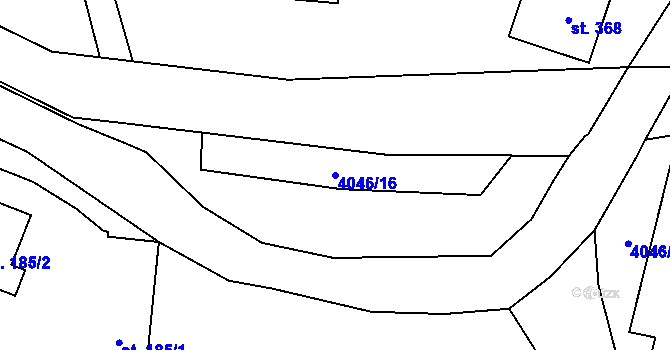 Parcela st. 4046/16 v KÚ Boleradice, Katastrální mapa