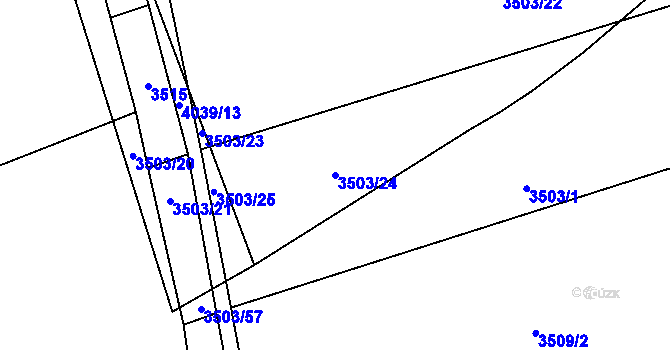 Parcela st. 3503/24 v KÚ Boleradice, Katastrální mapa