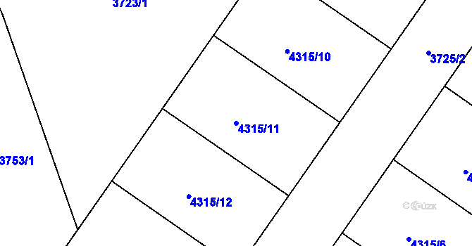 Parcela st. 4315/11 v KÚ Boleradice, Katastrální mapa