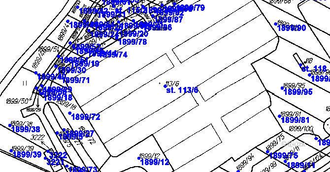 Parcela st. 113/6 v KÚ Bolešiny, Katastrální mapa