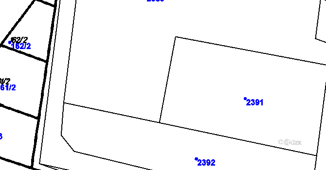 Parcela st. 162/1 v KÚ Bolešiny, Katastrální mapa