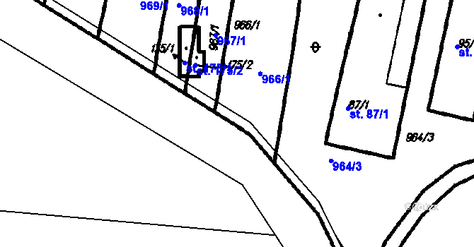 Parcela st. 966/2 v KÚ Bolešiny, Katastrální mapa