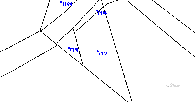 Parcela st. 71/7 v KÚ Ostřetice, Katastrální mapa