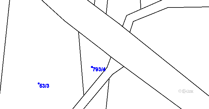 Parcela st. 789/6 v KÚ Ostřetice, Katastrální mapa
