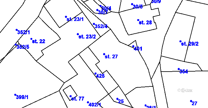 Parcela st. 27 v KÚ Slavošovice u Klatov, Katastrální mapa