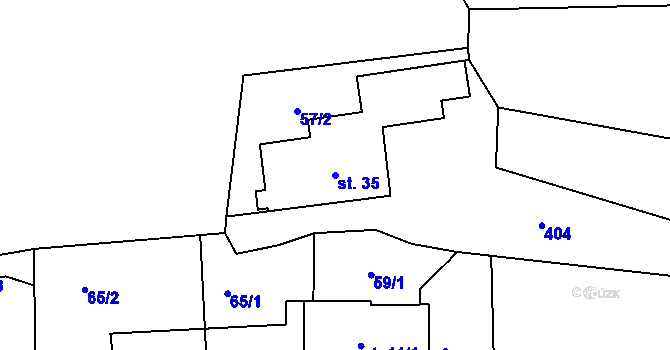 Parcela st. 35 v KÚ Slavošovice u Klatov, Katastrální mapa