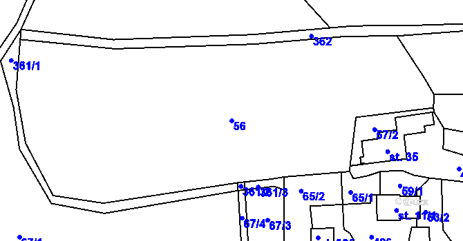 Parcela st. 56 v KÚ Slavošovice u Klatov, Katastrální mapa