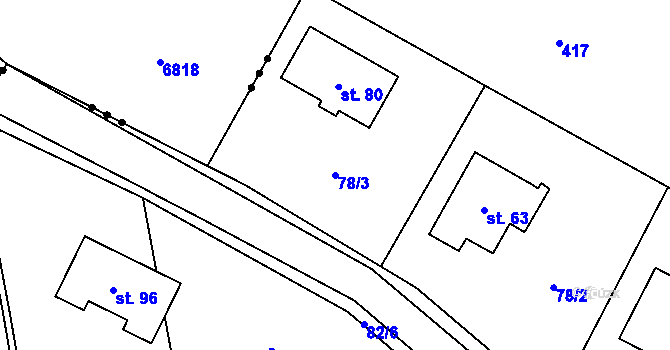 Parcela st. 78/3 v KÚ Slavošovice u Klatov, Katastrální mapa