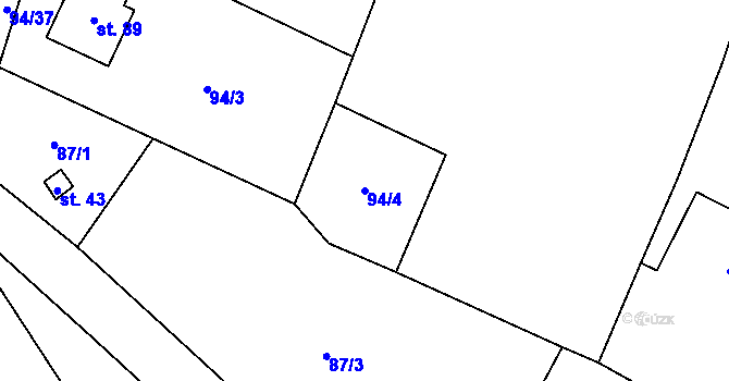 Parcela st. 94/4 v KÚ Slavošovice u Klatov, Katastrální mapa