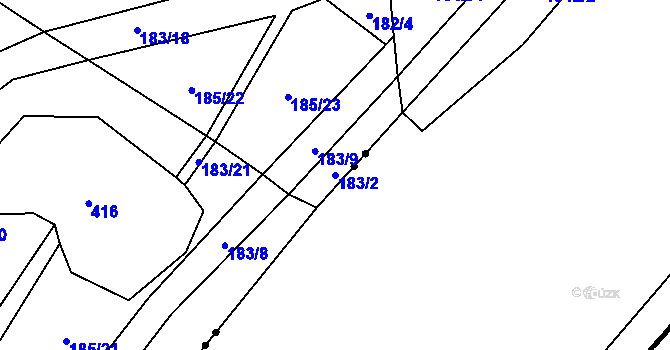 Parcela st. 183/2 v KÚ Slavošovice u Klatov, Katastrální mapa