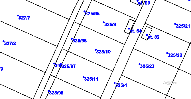 Parcela st. 325/10 v KÚ Slavošovice u Klatov, Katastrální mapa