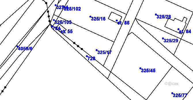 Parcela st. 325/17 v KÚ Slavošovice u Klatov, Katastrální mapa