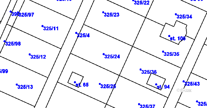 Parcela st. 325/24 v KÚ Slavošovice u Klatov, Katastrální mapa