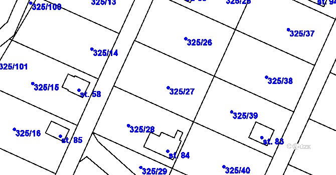 Parcela st. 325/27 v KÚ Slavošovice u Klatov, Katastrální mapa