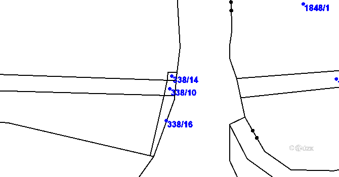 Parcela st. 338/10 v KÚ Slavošovice u Klatov, Katastrální mapa