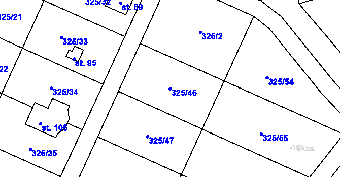 Parcela st. 325/46 v KÚ Slavošovice u Klatov, Katastrální mapa