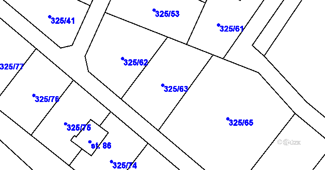 Parcela st. 325/63 v KÚ Slavošovice u Klatov, Katastrální mapa