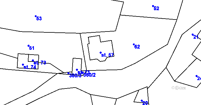 Parcela st. 57 v KÚ Slavošovice u Klatov, Katastrální mapa