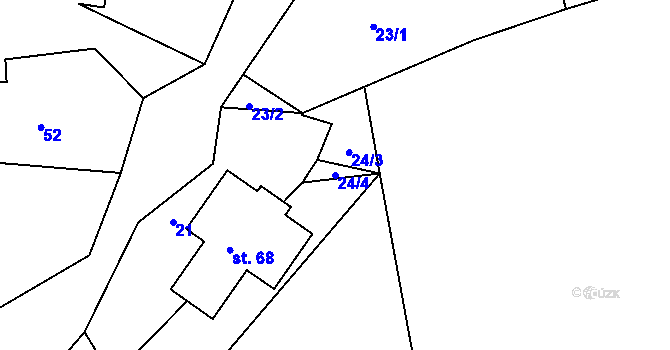Parcela st. 24/4 v KÚ Slavošovice u Klatov, Katastrální mapa