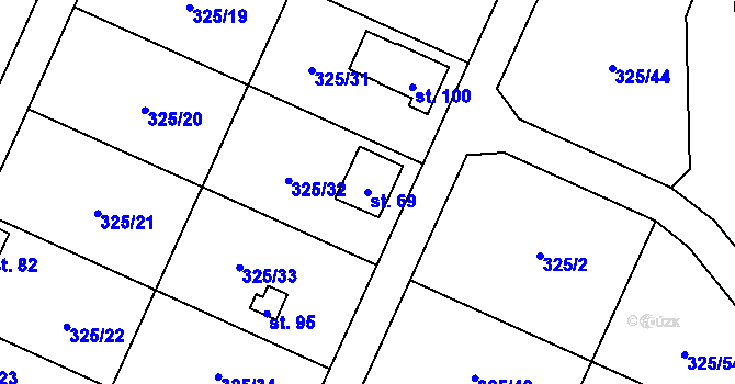 Parcela st. 69 v KÚ Slavošovice u Klatov, Katastrální mapa