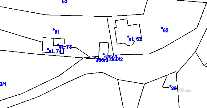 Parcela st. 71 v KÚ Slavošovice u Klatov, Katastrální mapa