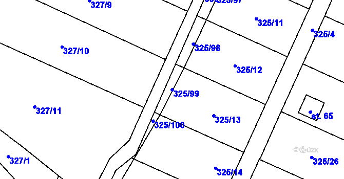Parcela st. 325/99 v KÚ Slavošovice u Klatov, Katastrální mapa