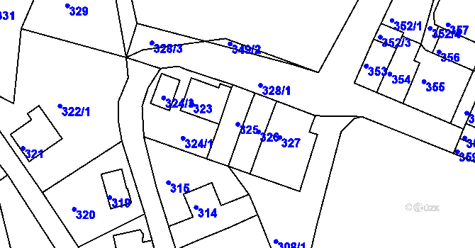 Parcela st. 325 v KÚ Boletice nad Labem, Katastrální mapa