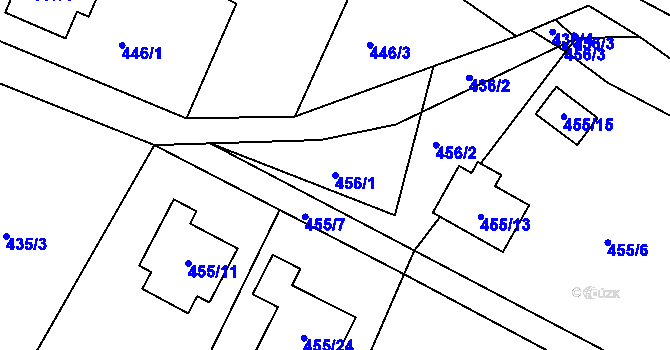 Parcela st. 456/1 v KÚ Boletice nad Labem, Katastrální mapa