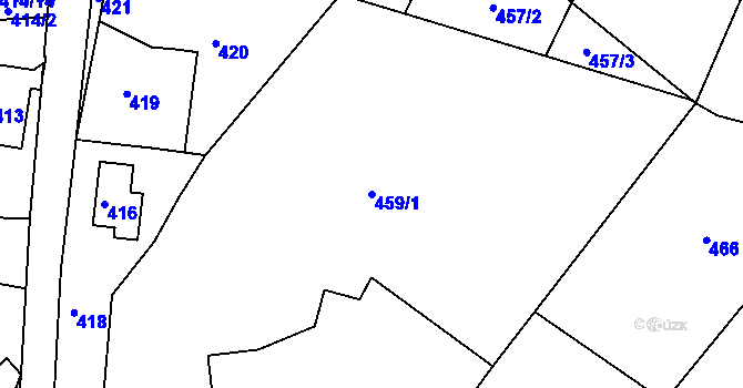 Parcela st. 459/1 v KÚ Boletice nad Labem, Katastrální mapa