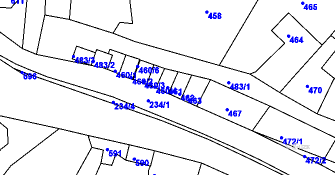 Parcela st. 461 v KÚ Boletice nad Labem, Katastrální mapa