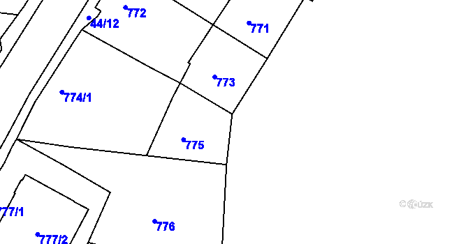 Parcela st. 781/14 v KÚ Boletice nad Labem, Katastrální mapa