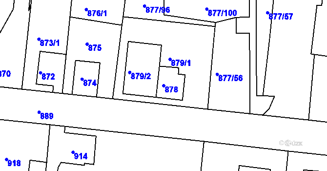 Parcela st. 878 v KÚ Boletice nad Labem, Katastrální mapa