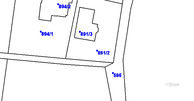 Parcela st. 891/2 v KÚ Boletice nad Labem, Katastrální mapa
