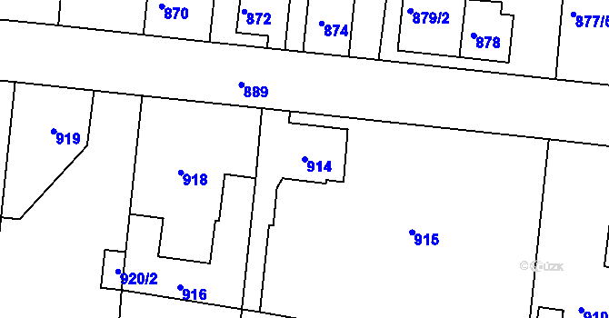 Parcela st. 914 v KÚ Boletice nad Labem, Katastrální mapa