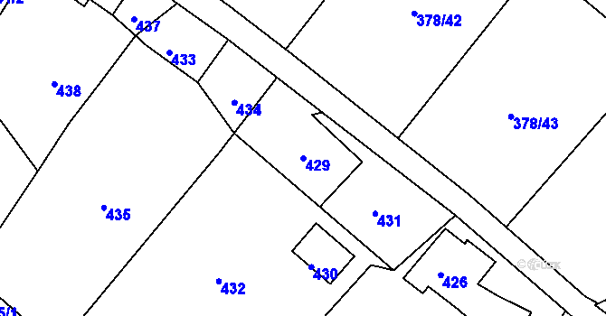 Parcela st. 429 v KÚ Křešice u Děčína, Katastrální mapa