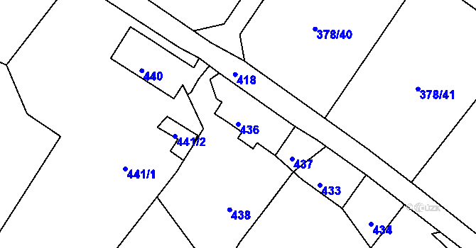 Parcela st. 436 v KÚ Křešice u Děčína, Katastrální mapa