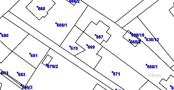 Parcela st. 669 v KÚ Křešice u Děčína, Katastrální mapa