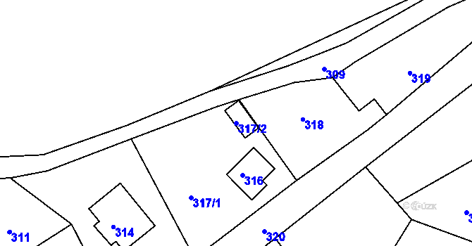 Parcela st. 317/2 v KÚ Křešice u Děčína, Katastrální mapa