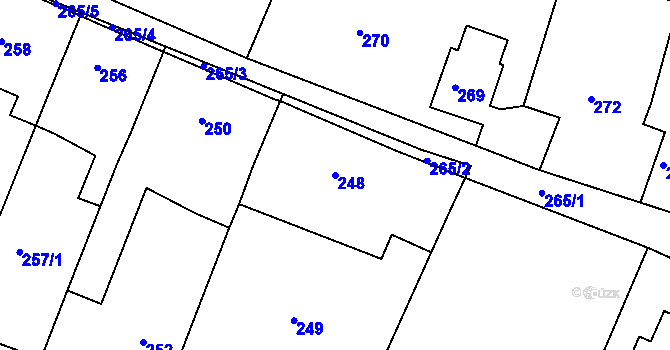 Parcela st. 248 v KÚ Nebočady, Katastrální mapa